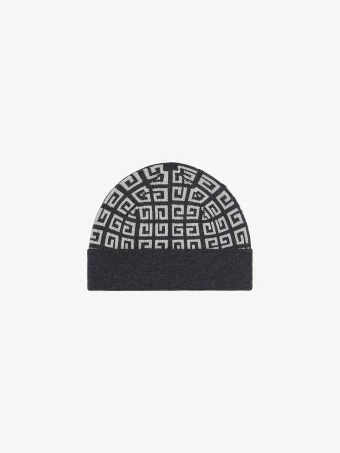 Women Beanies and Caps Givenchy 4G Double Sided Beanie In Wool And Cashmere Dark Grey Women Beanies and Caps Givenchy 4G Double Sided Beanie In Wool And Cashmere Dark Grey
