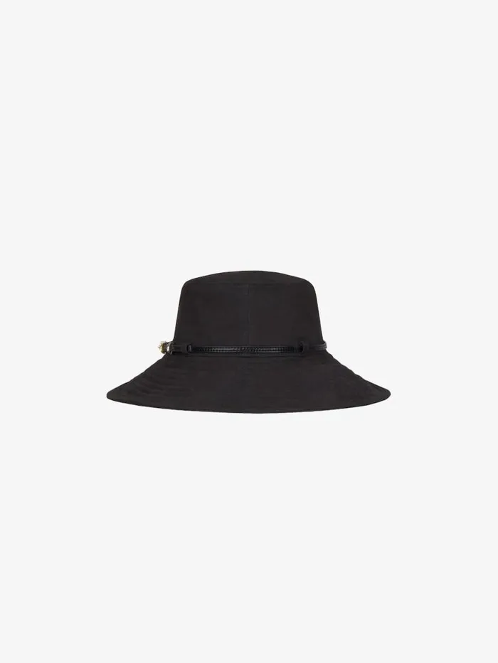 Women Beanies and Caps Givenchy Voyou Capeline In Canvas Black Women Beanies and Caps Givenchy Voyou Capeline In Canvas Black