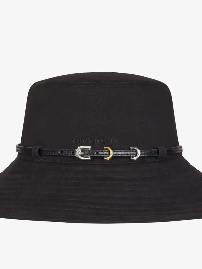 Women Beanies and Caps Givenchy Voyou Capeline In Canvas Black Women Beanies and Caps Givenchy Voyou Capeline In Canvas Black