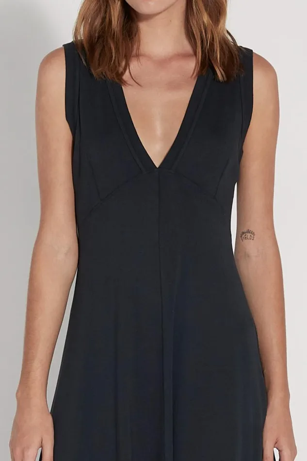 Women Black Baby Rib Sleeveless Nathalie Dress Raquel Allegra Dresses