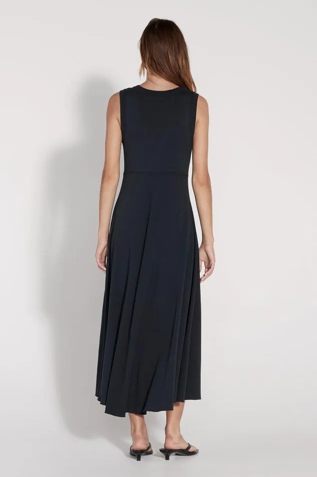 Women Black Baby Rib Sleeveless Nathalie Dress Raquel Allegra Dresses