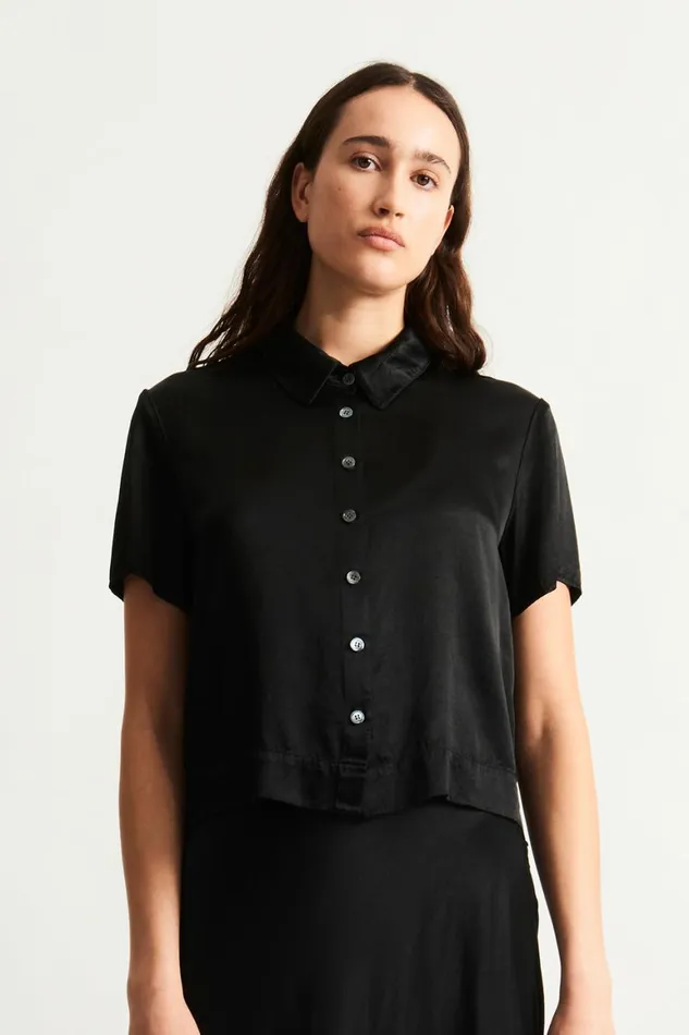 Women Black Calista Blouse Raquel Allegra Sweaters and Knits
