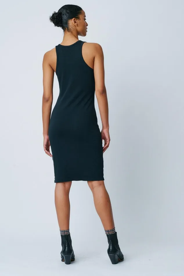 Women Black Classic Jersey Racerback Tank Dress Raquel Allegra Dresses