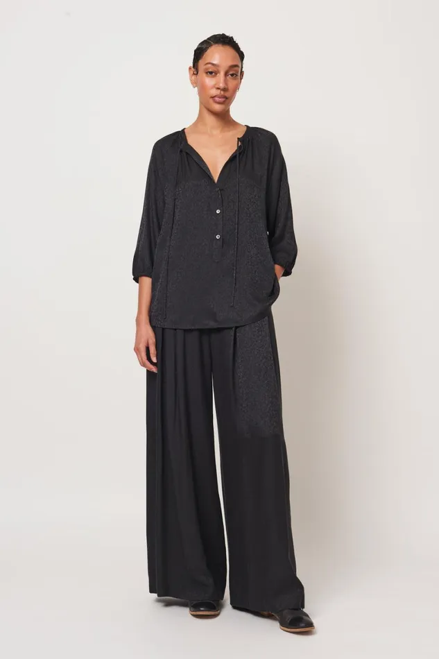 Women Black Poet Top Raquel Allegra Tops