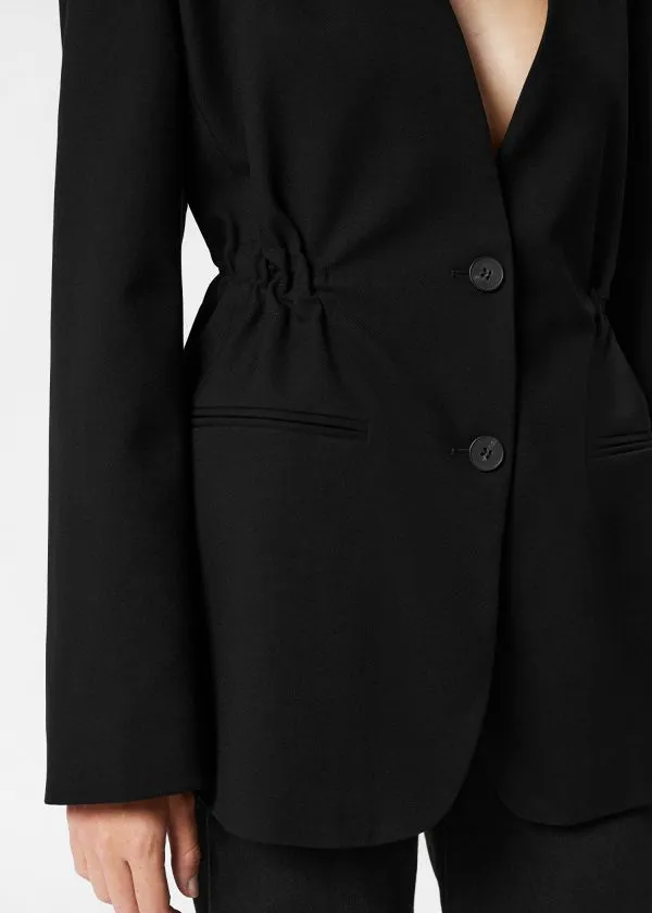 Women Blazers and Waistcoats and Other Stories Collarless Blazer Black