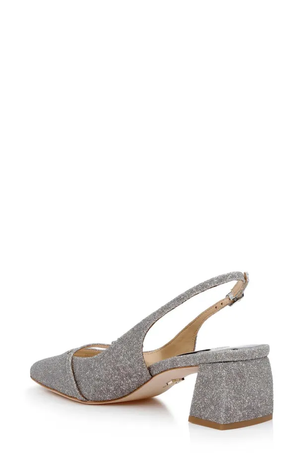 Women Block Heels Badgley Mischka Buena Slingback Block Heels With Crystal Buckle Black