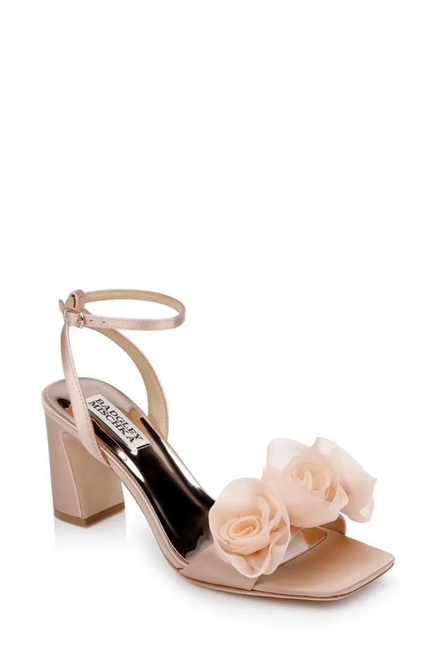 Women Block Heels Badgley Mischka Carli Rosette Block Heels Black