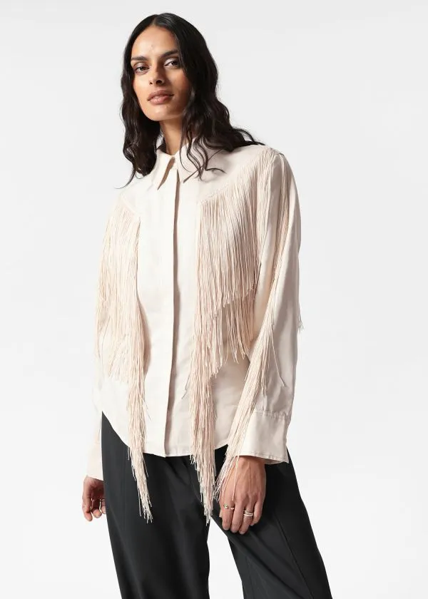 Women Blouses and Shirts and Other Stories Fringed Shirt Cream