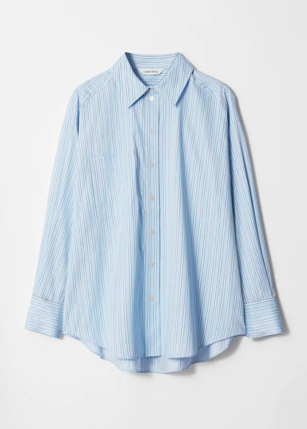 Women Blouses and Shirts and Other Stories Oversized Shirt Light Blue Stripes
