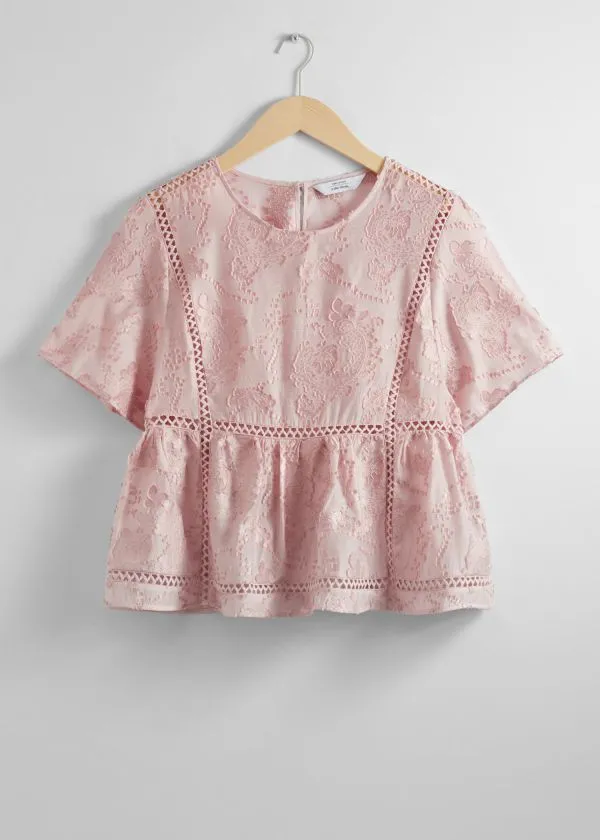 Women Blouses and Shirts and Other Stories Textured Top Old Pink