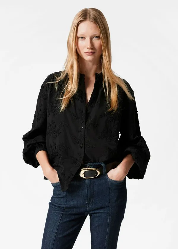 Women Blouses and Shirts and Other Stories Voluminous FloralAppliqu Blouse Black Women Blouses and Shirts and Other Stories Voluminous FloralAppliqu Blouse Black