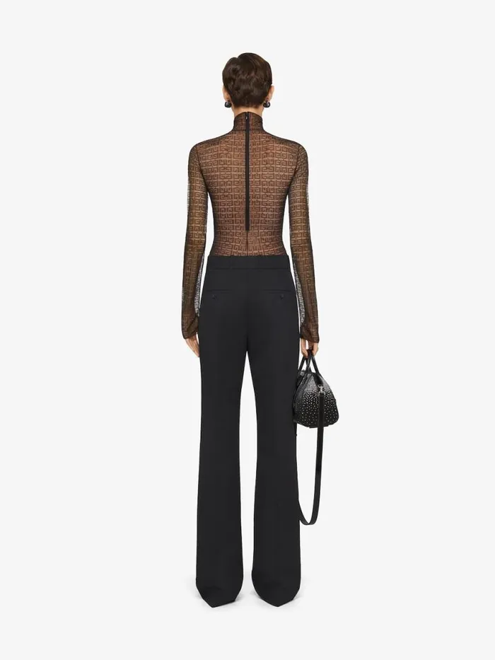 Women Bodysuits and Underwear Givenchy Bodysuit In 4G Lace With Rhinestones Black