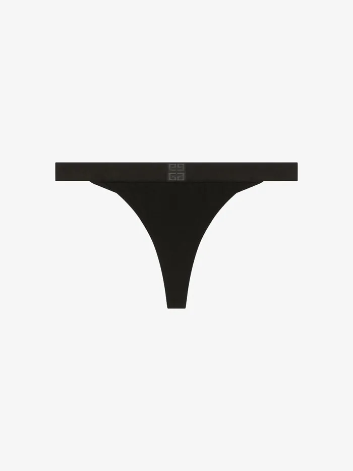 Women Bodysuits and Underwear Givenchy Thong In Jersey Bio With GIVENCHY 4G Signature Black