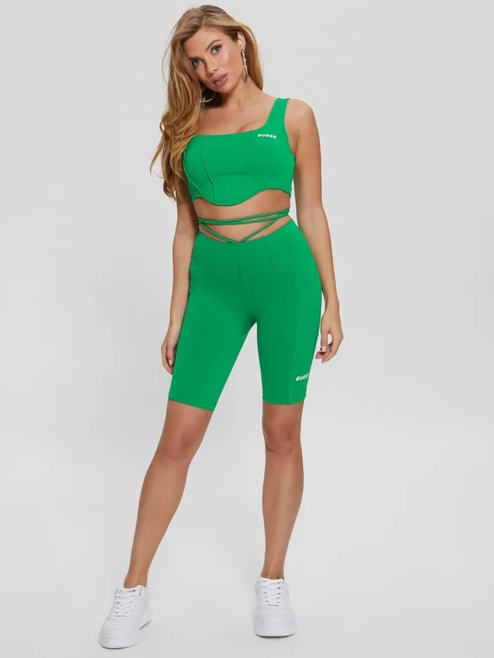 Women Bottoms GUESS Brigit Biker Shorts Cacti Green Women Bottoms GUESS Brigit Biker Shorts Cacti Green