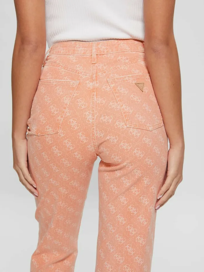 Women Bottoms GUESS Melrose Quattro G Print Jeans Apricot Juice