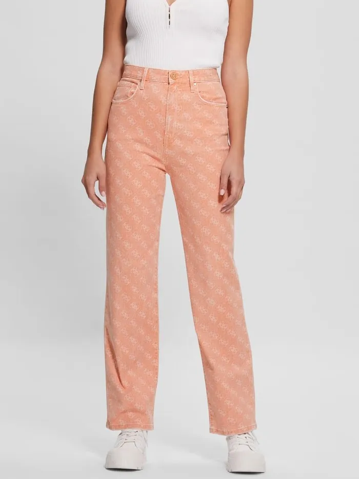 Women Bottoms GUESS Melrose Quattro G Print Jeans Apricot Juice