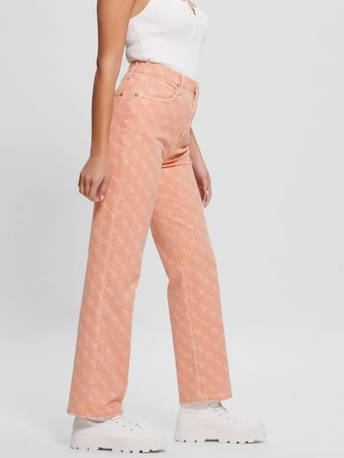 Women Bottoms GUESS Melrose Quattro G Print Jeans Apricot Juice