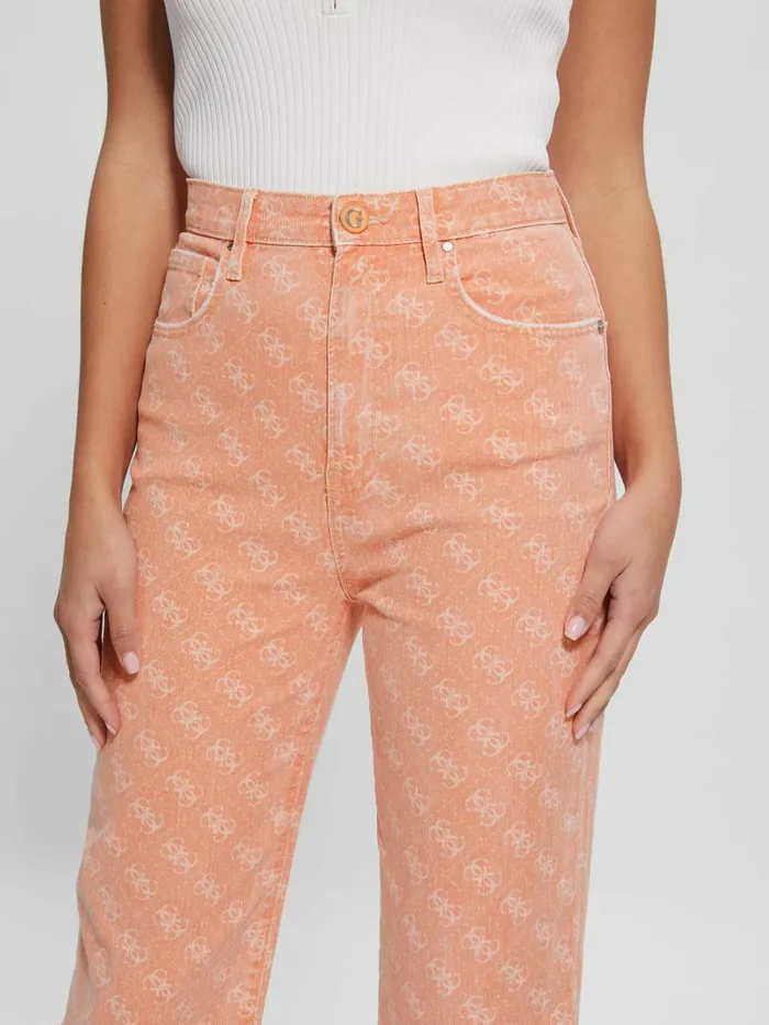 Women Bottoms GUESS Melrose Quattro G Print Jeans Apricot Juice