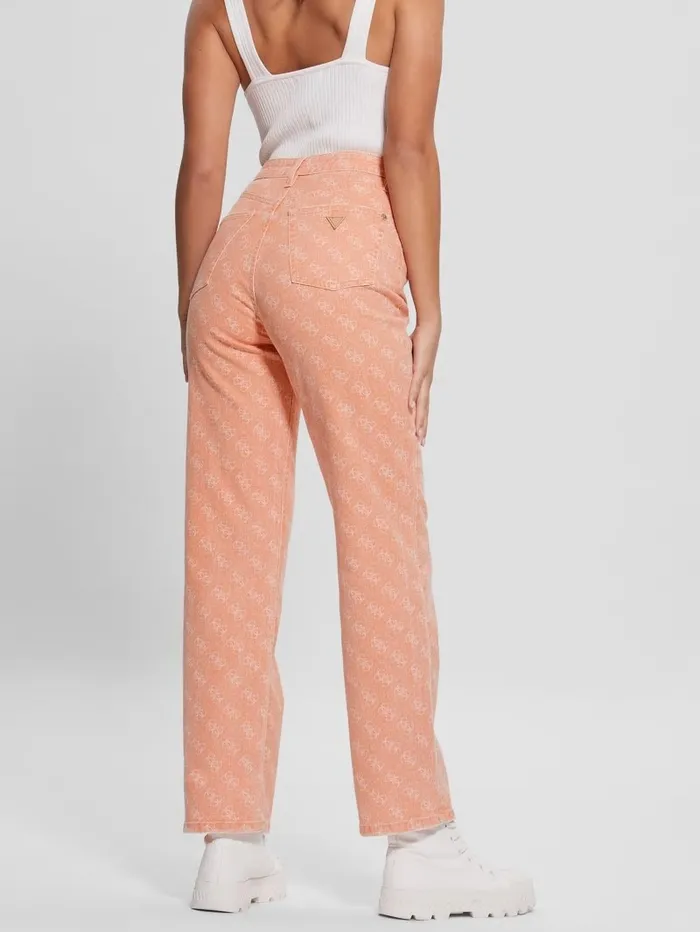 Women Bottoms GUESS Melrose Quattro G Print Jeans Apricot Juice