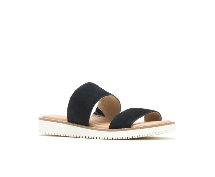 Women Briard 2 Band Slide Black Suede Sandals Hush Puppies Women Briard 2 Band Slide Black Suede Sandals Hush Puppies