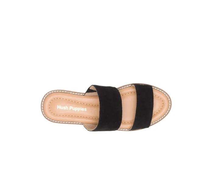 Women Briard 2 Band Slide Black Suede Sandals Hush Puppies Women Briard 2 Band Slide Black Suede Sandals Hush Puppies