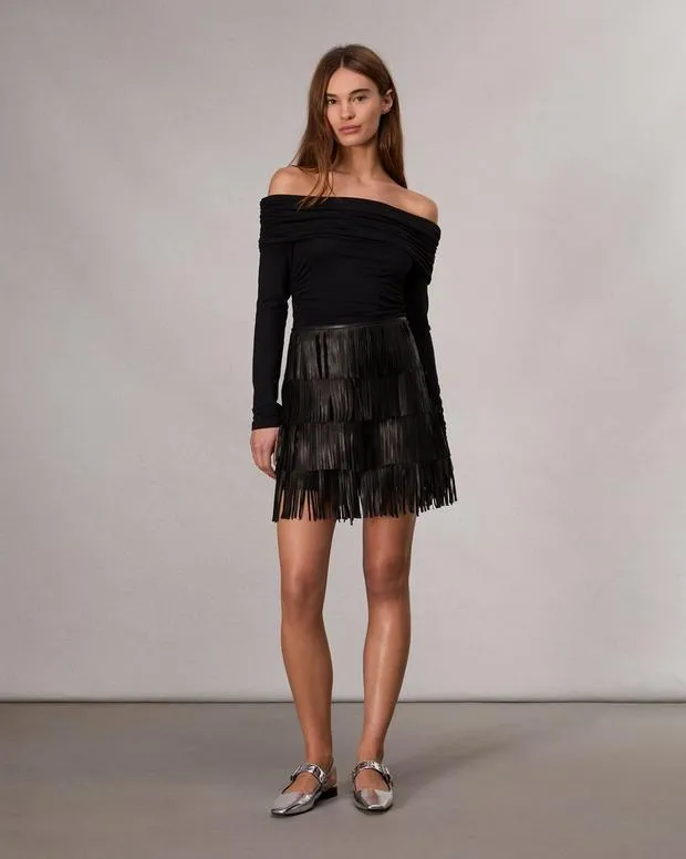 Women Britney Leather Skirt Black Dresses and Skirts rag and bone