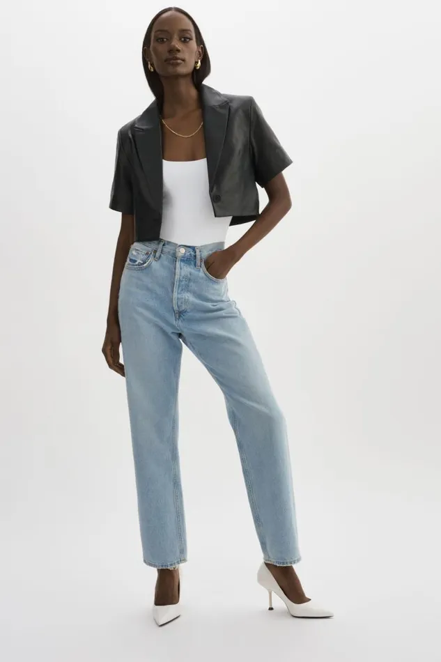 Women CALATEA Short Sleeve Blazer Black LAMARQUE Leather Jackets Women CALATEA Short Sleeve Blazer Black LAMARQUE Leather Jackets
