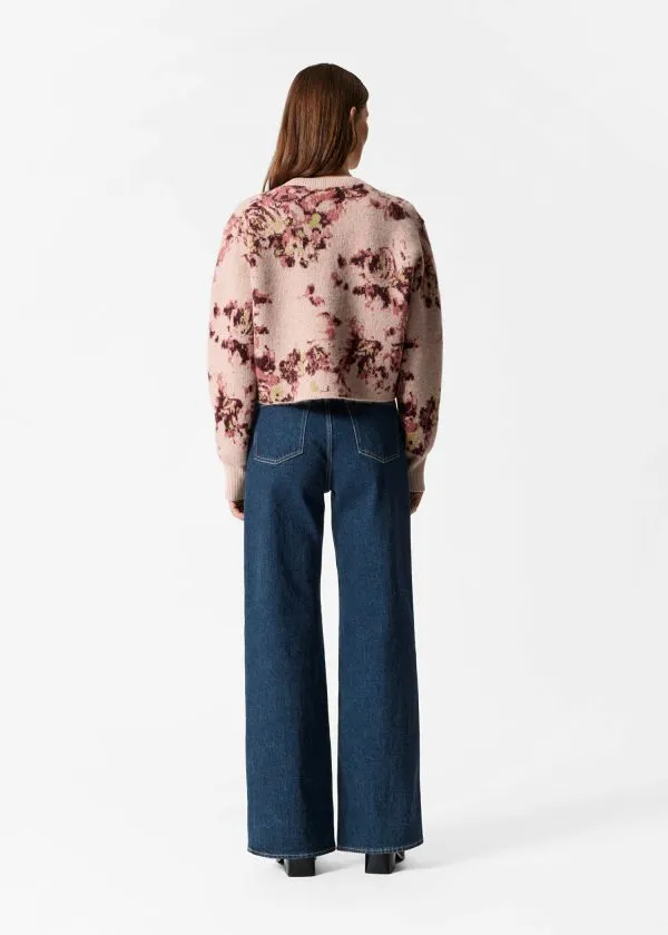 Women Cardigans and Other Stories FloralJacquard Cardigan Beigeandpink