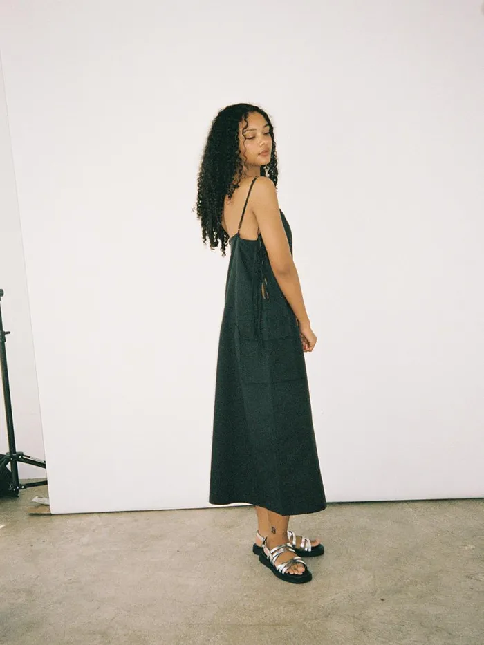 Women Cargo Tie Midi Dress Black Lisa Says Gah Dresses