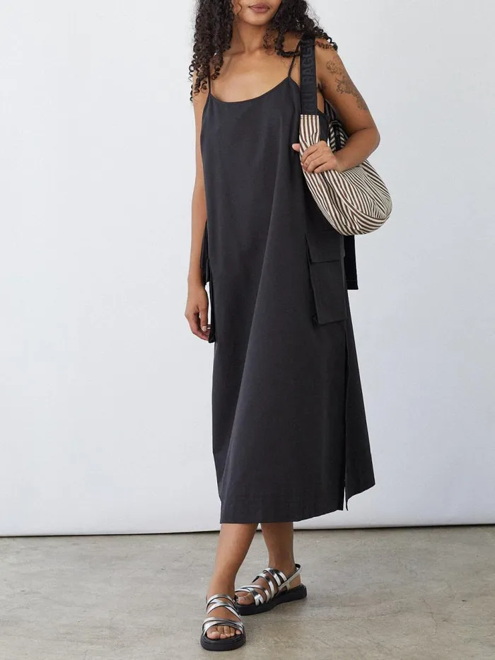 Women Cargo Tie Midi Dress Black Lisa Says Gah Dresses