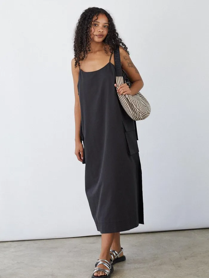 Women Cargo Tie Midi Dress Black Lisa Says Gah Dresses