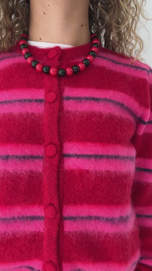 Women Cece Stripe Cardi Pink Stripe Lisa Says Gah Sweaters