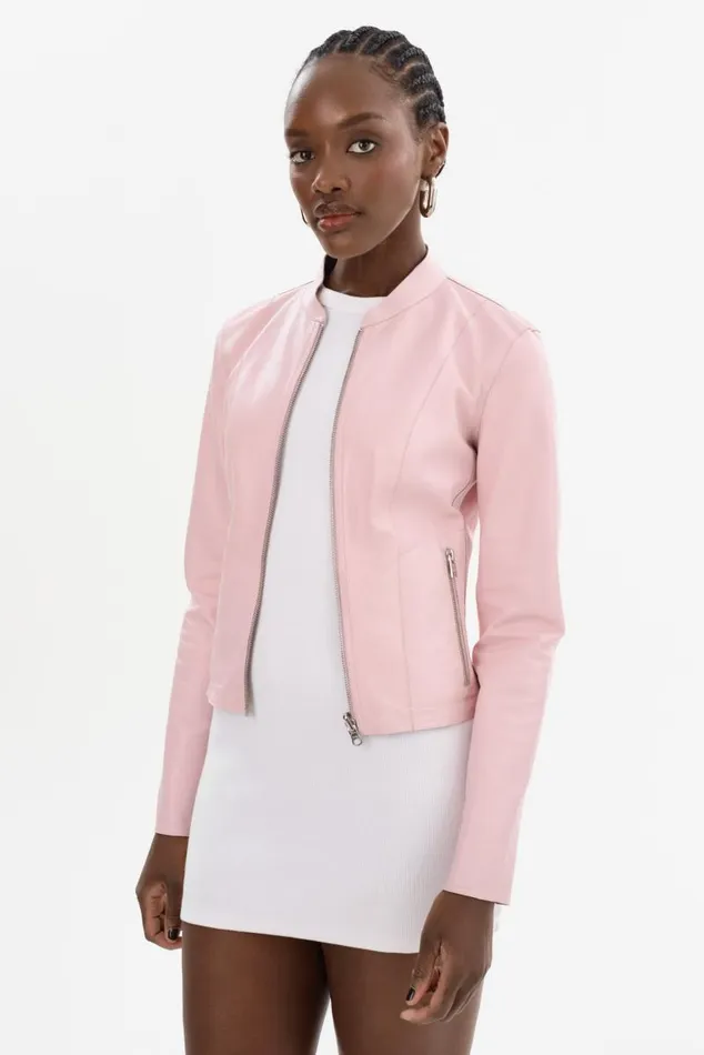 Women CHAPIN Reversible Leather Bomber Ballerina Pinkpink LAMARQUE Leather Jackets
