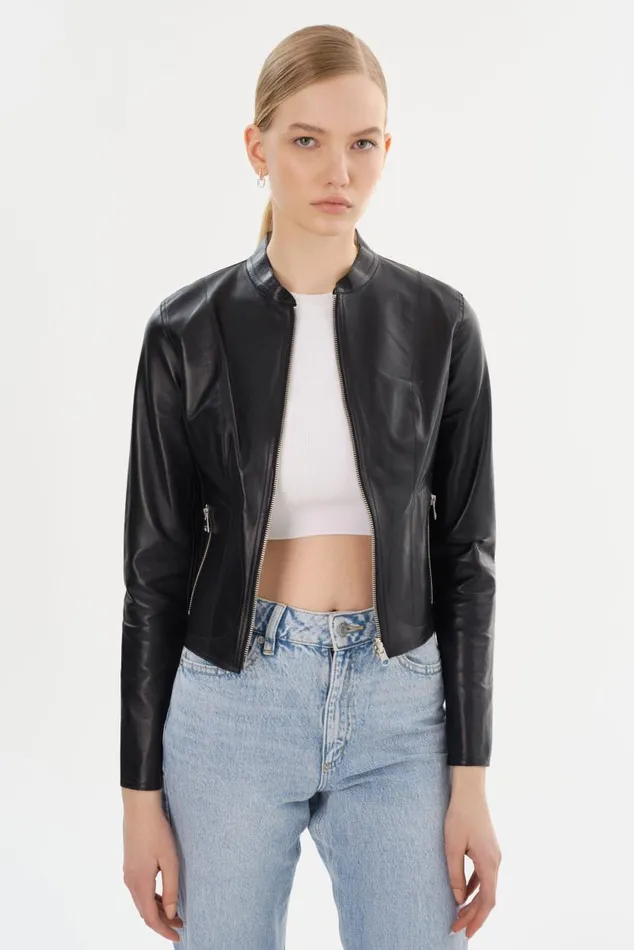 Women CHAPIN Reversible Leather Bomber Blacksilver LAMARQUE Bombers Women CHAPIN Reversible Leather Bomber Blacksilver LAMARQUE Bombers