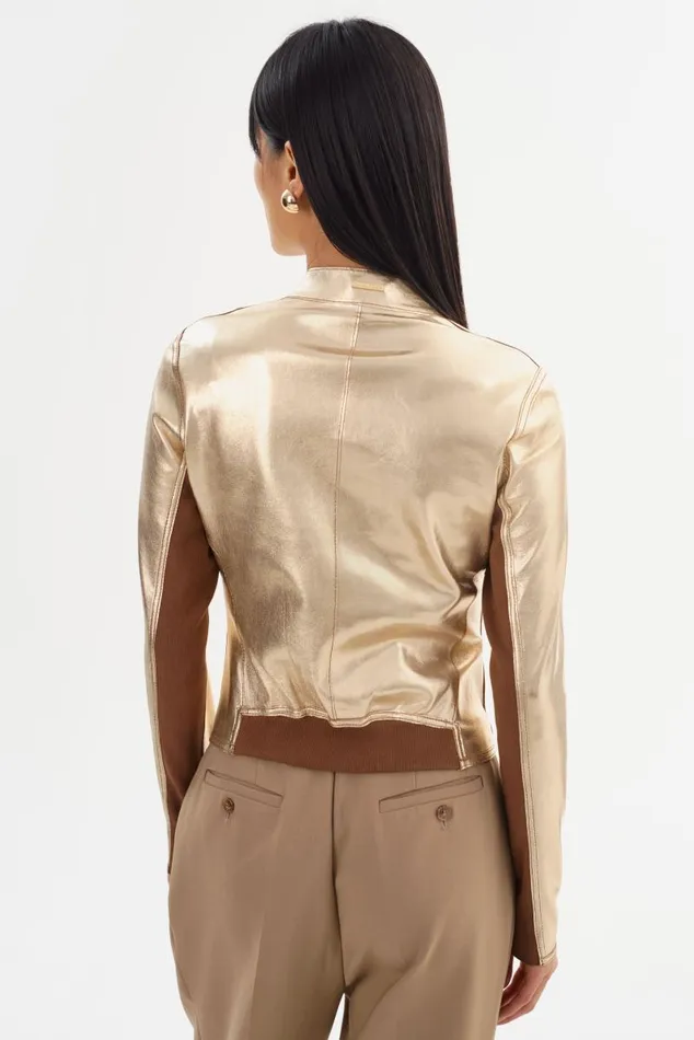 Women CHAPIN Reversible Leather Bomber Luggagegold LAMARQUE Leather Jackets Women CHAPIN Reversible Leather Bomber Luggagegold LAMARQUE Leather Jackets