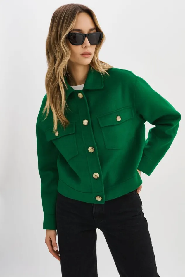 Women CHRISTINE Wool Jacket Vibrant Green LAMARQUE Wool