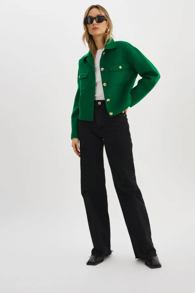 Women CHRISTINE Wool Jacket Vibrant Green LAMARQUE Wool
