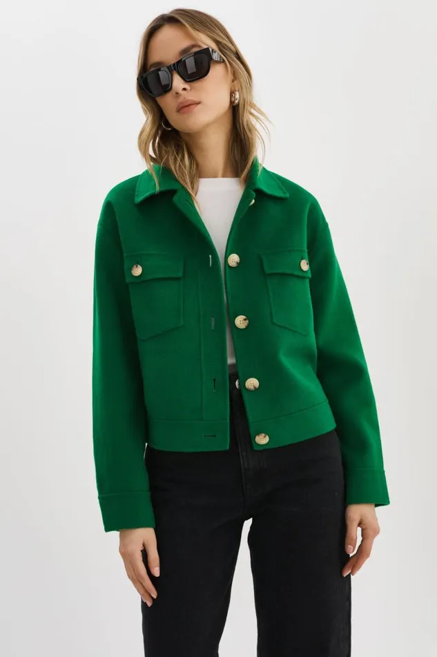 Women CHRISTINE Wool Jacket Vibrant Green LAMARQUE Wool