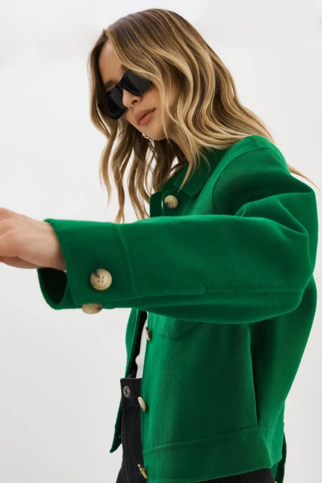 Women CHRISTINE Wool Jacket Vibrant Green LAMARQUE Wool