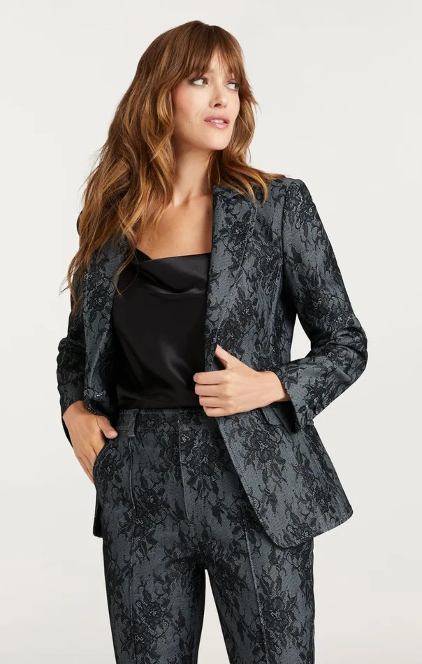 Women Cinq Sept Blazers Bonded Lace Sallie Blazer Light Indigoblack