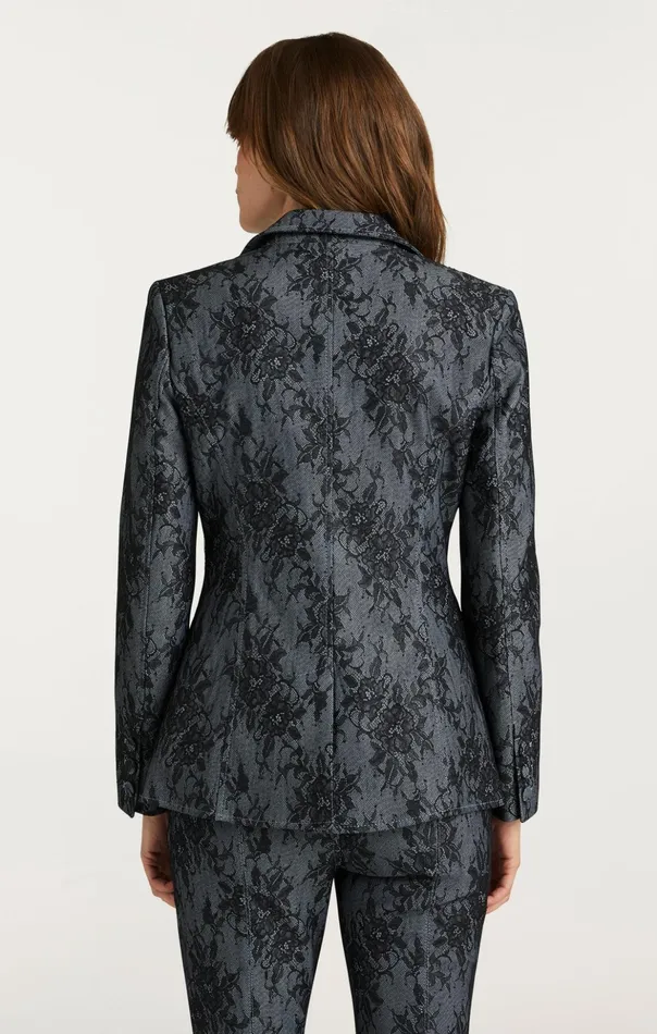 Women Cinq Sept Blazers Bonded Lace Sallie Blazer Light Indigoblack