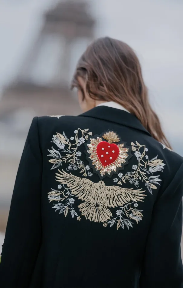 Women Cinq Sept Blazers Heritage Patch Cheyenne Blazer Black Multi