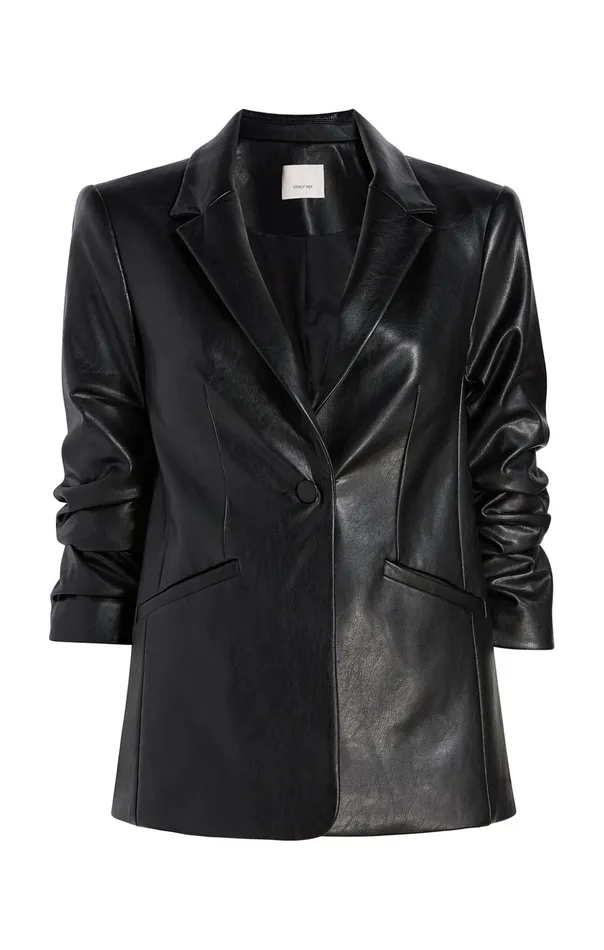 Women Cinq Sept Blazers Vegan Leather Kylie Blazer Black