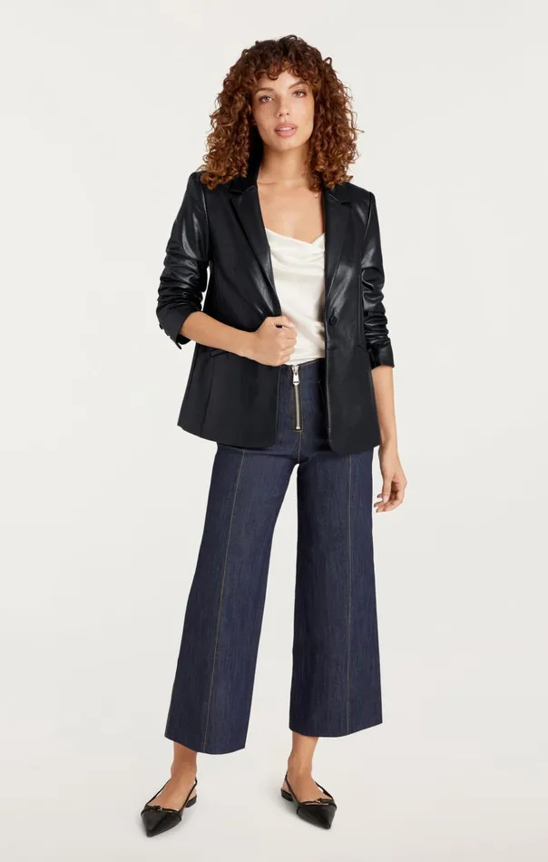 Women Cinq Sept Blazers Vegan Leather Kylie Blazer Black
