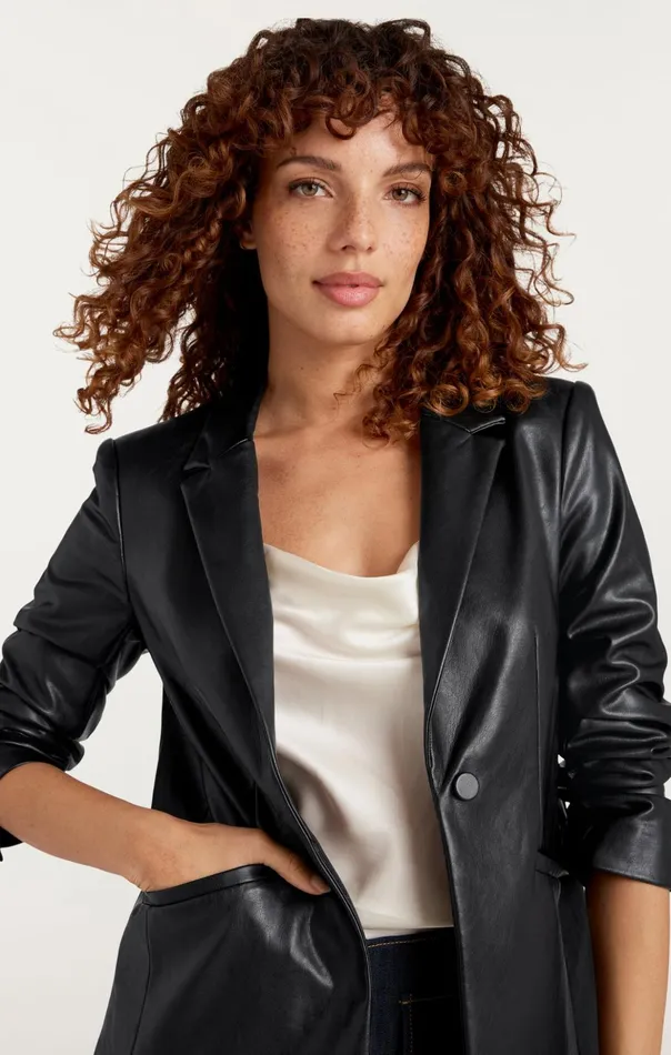 Women Cinq Sept Blazers Vegan Leather Kylie Blazer Black