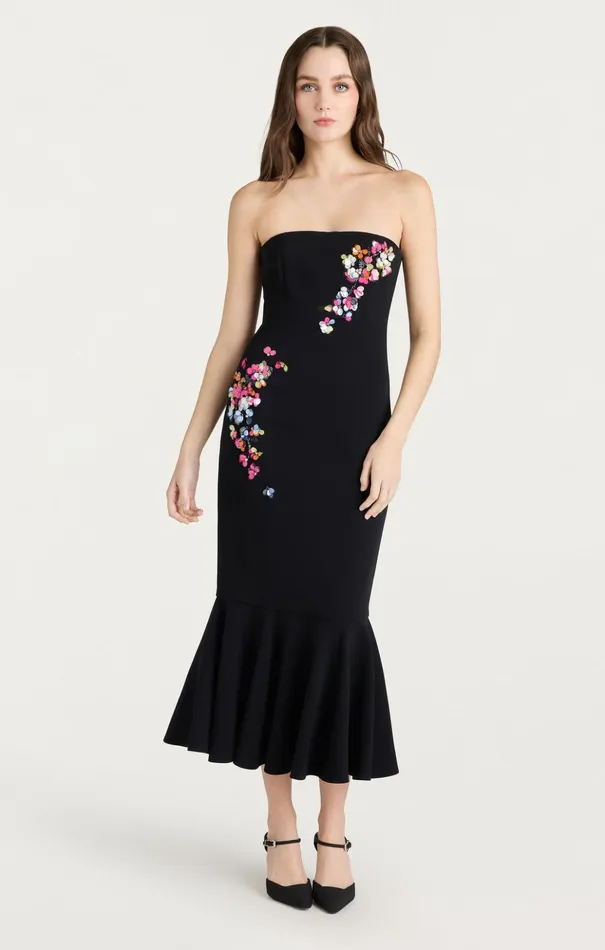 Women Cinq Sept Cocktail and Evening Paillette Vines Juniper Dress Blackmulti