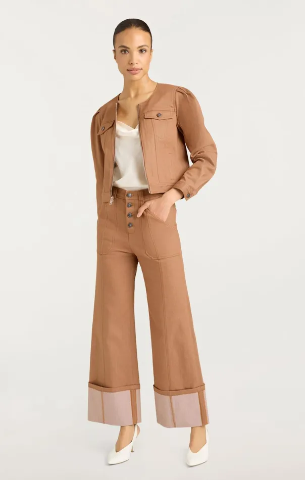 Women Cinq Sept Denim Dalia Jacket Cocoa