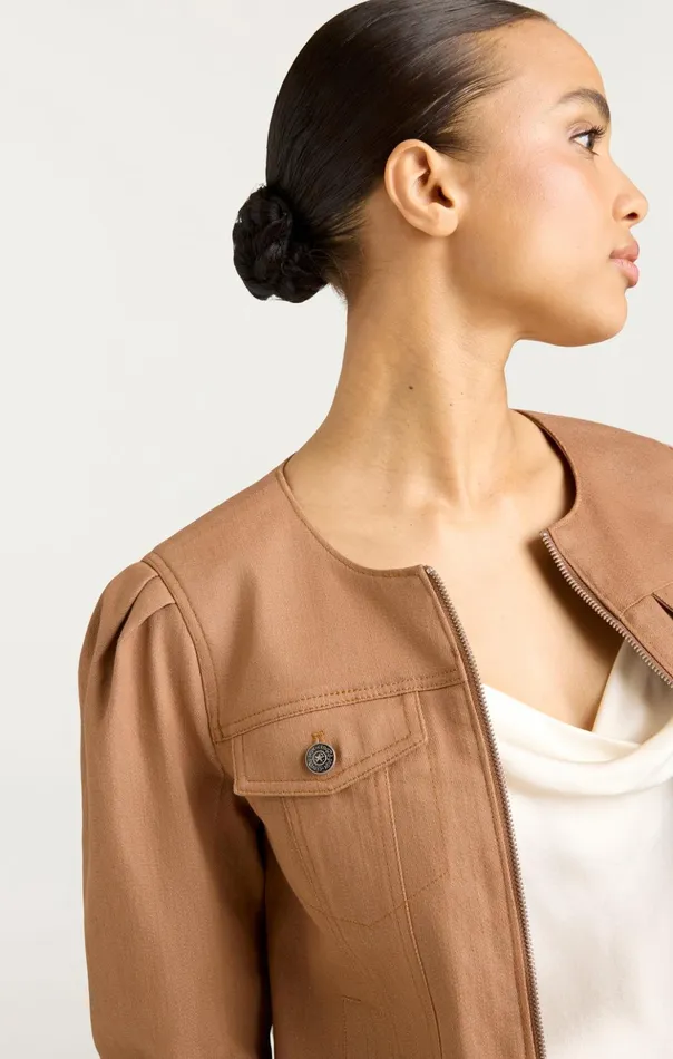 Women Cinq Sept Denim Dalia Jacket Cocoa
