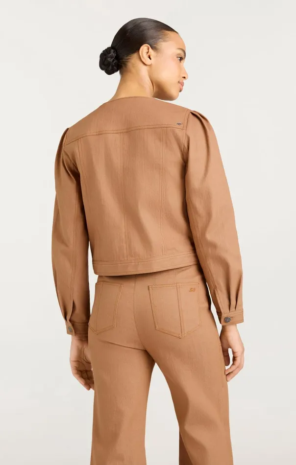 Women Cinq Sept Denim Dalia Jacket Cocoa