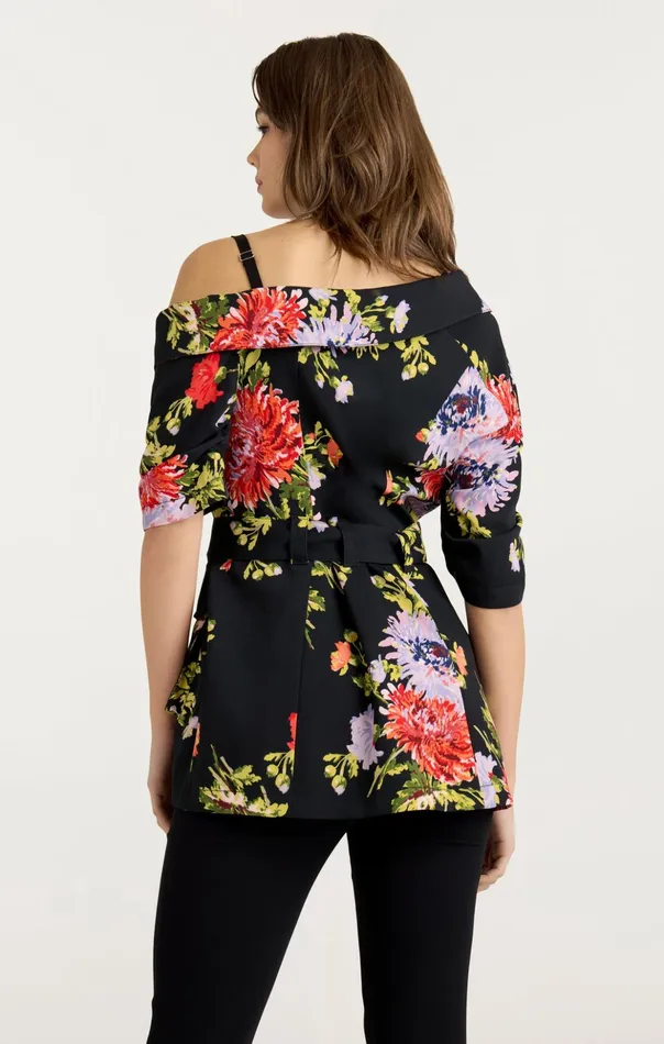 Women Cinq Sept Jackets Dark Chrysanthemum Katie Jacket Black Multi
